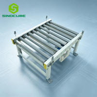 Convoyeur à rouleaux motorisé Sinocube, moteur 0,37 kW, vitesse réglable, rouleaux en acier pour déchargement automatique et manutention de matériaux