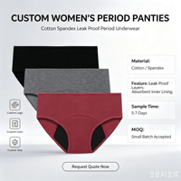 Culotte menstruelle imperméable OEM 4 couches pour femme, taille haute, anti-fuite, pour les règles