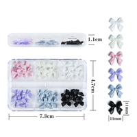 30 pièces/boîte, vente en gros, breloques pour ongles Kawaii, nœud papillon, design 3D, fleur en résine acrylique, nœud papillon en résine pour nail art