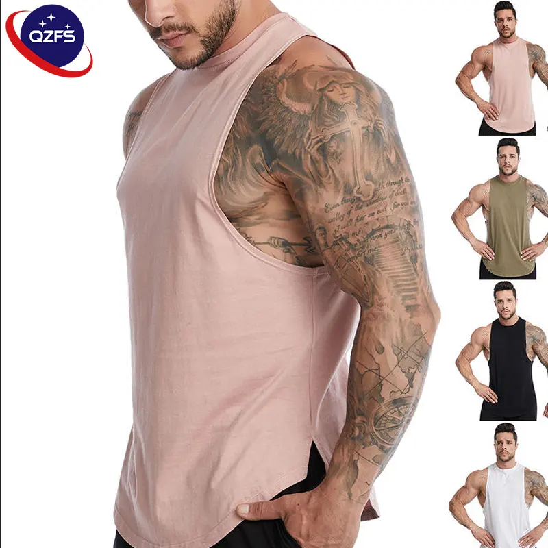 Hot Sale Wholesale Custom Gym Sleeveless Sportswear Singlet Workout Fitness Man Solid Sport Tank Top