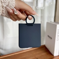 Coque de téléphone OEM en silicone véritable couleur unie pour Z Flip 5/6/7/8 avec support magnétique antichoc anti-traces de doigts et design pliable