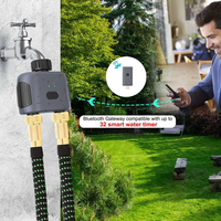 Système d'irrigation automatique de jardin Tuya à 2 zones, contrôle par application, minuterie d'arrosage intelligente à piles, design à clapet pour la maison et le garage