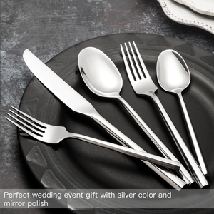 Hot Sale Stainless Steel <b>Dinner</b> <b>Knife</b> Fork Spoon Cutlery Hexagonal Thick Heavy Handle Restaurant Hotel Wedding Flatware Set - Product Image 5