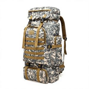 Mochila Táctica Deportiva de Nailon Unisex de Gran Capacidad, 80L, Diseño de Camuflaje Impermeable, Respaldo con Curva Fisiológica, para Senderismo - Product Image 1