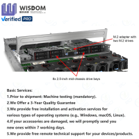Serveur en rack 2U pour ThinkSystem SR650V3/SR650V4, processeurs Xeon, baies NVMe SATA SAS, GPU, IA, apprentissage profond, stockage