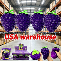 Jumbo 19x14cm Paarse Druif Squishy Fidget Toy Langzaam Stijgend Realistisch Fruit Zacht Sensorisch Stress Squeeze Cadeau