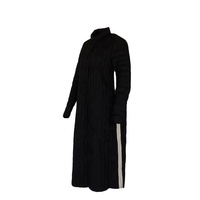 Style chinois noir fantaisie doux à manches longues manteau chaud femmes doudoune longue