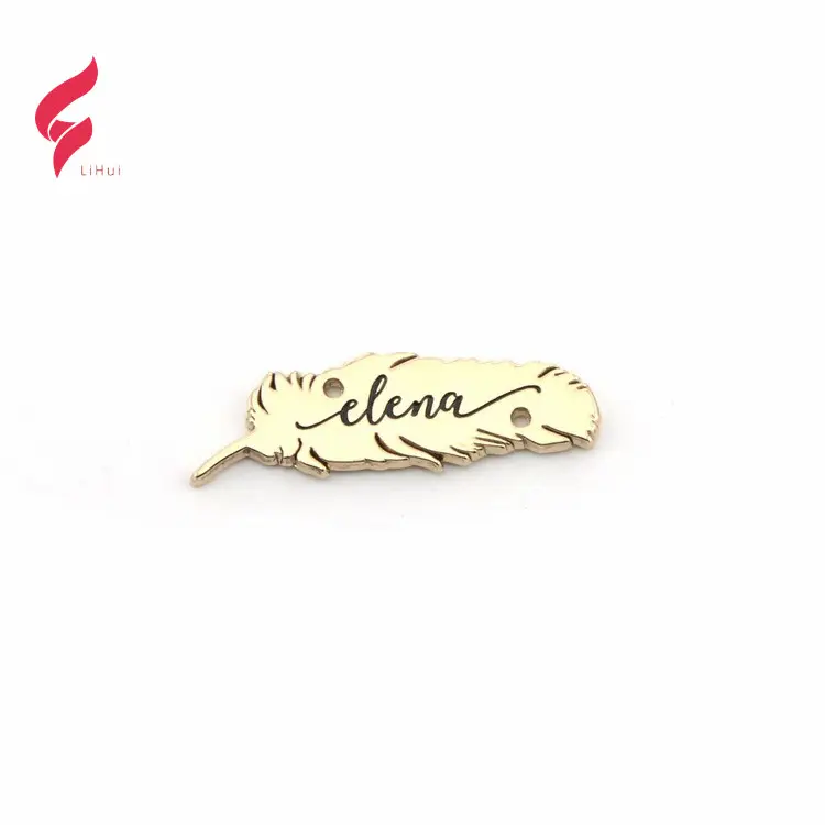 High-End Custom Kleine Brand Logo Gegraveerde Hanger Custom Metalen Charm Sieraden Tags Gegraveerd Merklogo Hanger Voor Sieraden