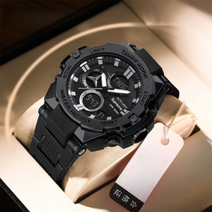 Đa chức năng của người đàn ông thể thao ngoài trời Xem với sáng lịch đồng hồ báo thức, hiển thị thời gian kép quay số thạch anh xem - Product Image 3