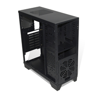 6857D Black Mesh RGB Gaming PC Case con panel de vidrio templado Micro ATX Mid Tower Cool Style ITX Factor de forma enfocado en la refrigeración