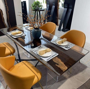 Mesa de Resina Epoxi Hecha a Mano con Diseño de Playa Oceánica, Superficie de Madera Natural, Mesa de Río Única para el Hogar u Oficina, Muebles de Lujo - Product Image 4
