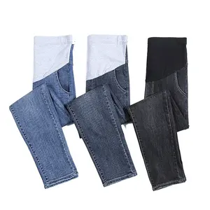 Wholesale Plus Size S to 3XL Adjustable Women Maternity Denim Pant Pregnancy Pants Belly Jeans Trousers