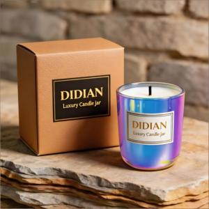 <span class=keywords><strong>Pot</strong></span> à bougie vide irisé haut de gamme personnalisé avec étiquette privée, 8 oz et 10 oz, avec couvercles, pour bougie de Noël, coffret cadeau de luxe pour la maison - Product Image 4