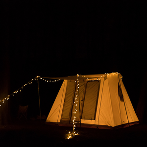 Cotton Canvas Two Bedrooms Four-Season Waterproof Quick-Opening Luxury Camping <b>Tent</b> for Family Safari Glamping Outdoors <b>Tent</b> - Product Image 4