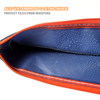 Carpeta de documentos de tela Oxford impermeable personalizable al por mayor, tamaño A4, de una sola capa, con cremallera, bolsa de almacenamiento.