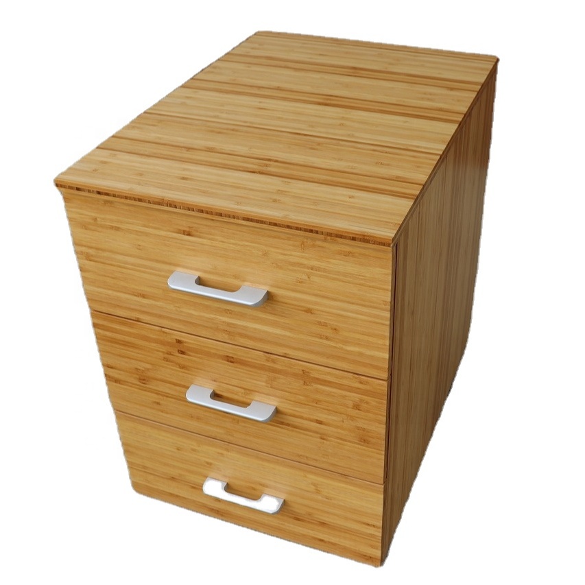 Отдельно стоящая офисная мебель бамбуковый шкаф для хранения комода с 3 ящиками