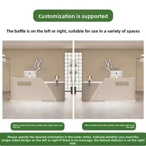Mostrador de Recepción Moderno y Sencillo en Forma de L para Salón de Belleza, Hotel, Tienda de Ropa, Instituciones de Capacitación, Diseño Personalizado en Cuero - Product Image 4
