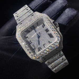 Buss Down <span class=keywords><strong>Moissanite</strong></span> Assista Fornecedor De Aço Inoxidável Relógios Mecânicos para Homens De Luxo Iced Out Vvs Com Caixa - Product Image 2