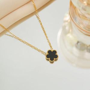 Collane da Donna in Acciaio Inossidabile di Alta Qualità con <span class=keywords><strong>Quadrifoglio</strong></span> Dorato, Non Sbiadisce, Design Semplice ed Elegante - Product Image 2