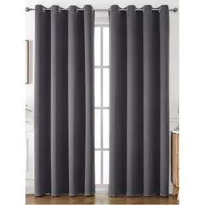 Cortinas Opacas Estilo Hotel, Color Gris Oxford, con Anillas, para Ventanas Largas - Product Image 3