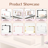 Lampe de table pour salon de manucure, lumière chaude et froide, intensité réglable, support pour téléphone, design pour usage domestique, lampe de bureau carrée pour nail art