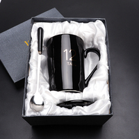 Emballage de tasse à bière en carton rigide deux pièces, tasse à thé en céramique de café, boîte-cadeau avec couvercle