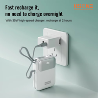 Banco de Energía de 10000 mAh, Cargador Rápido de Pared PD de 35 W, Paquete de Batería Portátil 3 en 1 con Enchufe Plegable para Viajes y Uso en Movimiento