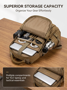 Sac à dos tactique en nylon 30-40L avec système MOLLE, bretelles réglables, sac de randonnée, de camping et de voyage unisexe, coque souple - Product Image 5