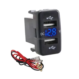 5V 4.2a Snel Opladen 12-24V 2 Usb Poorten Auto Adapter Led Voltmeter Socket Dual Usb Autolader Voor Honda