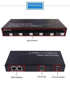 Jue Hong 2023 Fast Ethernet Switch Converter Werkseitig Günstiger Preis 10/100M 2*6 * SC Schneller Glasfaser anschluss 20km - Product Image 5