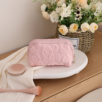 Trousse de Maquillage Femme Personnalisée Grande Capacité en Tissu Éponge avec Fermeture Éclair pour Voyage