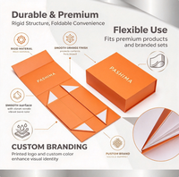 Boîtes en papier personnalisées de qualité supérieure, orange vif, pliables, magnétiques, rigides, pour l'emballage de produits de beauté de luxe, de parfums et de vêtements