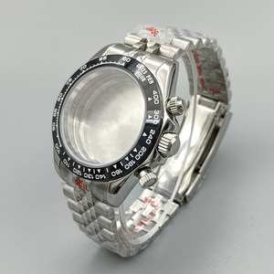 Boîtier en acier modifié de 39 mm avec <span class=keywords><strong>lunette</strong></span> noire, chronographe VK63, bracelet à cinq maillons, compatible avec le mouvement à quartz VK63 - Product Image 4