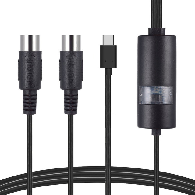 Factory Wholesale Custom Large DIN 5 Pin USB Type C MIDI Charging Data Transfer Cable for Electric Piano Drums UFRRIEND MFi