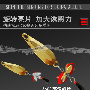 ชุดตกปลาในน้ำจืดแบบสปินเนอร์ลูร์สีทองพร้อมเหยื่อขนาดเล็กสำหรับปลาชับในลำธารและปลาไวท์เบท - Product Image 5