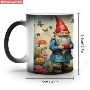 Curved Body Comfort Hold Mug 11oz Frosted Black <b>Ceramic</b> Heat Sensitive Drinking <b>Cup</b> - Product Image 1