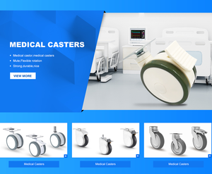 Qingdao Zhurui M12 Gewindestange Doppel-Medizinische Rollen Krankenhausbett-Rollen 75/100mm Polyurethan & ABS Deling Lager Schwenkbar mit Bremse - Product Image 5