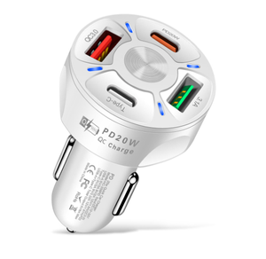Chargeur de voiture rond double USB, charge rapide intelligente PD QC3.0, adaptateur USB Type C pour iPhone, Samsung, Xiaomi, téléphones mobiles et ordinateurs <span class=keywords><strong>portables</strong></span> - Product Image 2