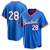 Maillot de baseball col en V vierge personnalisable avec logo et numéro par sublimation, en maille polyester respirante, pour hommes et jeunes, fourniture directe usine