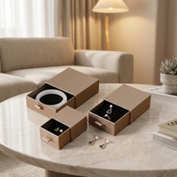 ZNSB004 Boîtes à bijoux portables de luxe en gros, en carton gaufré avec tiroir et doublure en éponge