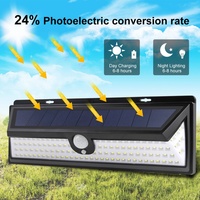 Lampes solaires murales de jardin OEM pour extérieur, 118 LED, étanches IP65, avec détecteur de mouvement, lumière du jour 6000K et design portable