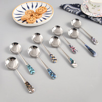 Cuillère en acier inoxydable 304, cuillère créative, cuillère coréenne, cuillère à dessert colorée, cuillère domestique, ensemble de cuillères et baguettes