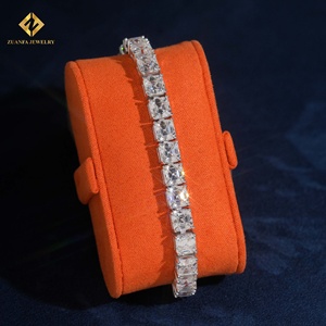 สร้อยข้อมือเทนนิสโมอิสซาไนต์ทรงแอสเชอร์ขนาด 6 มม. พร้อมใบรับรอง GRA เงินแท้ 925 เพชรสร้างในห้องปฏิบัติการ ผ่านการทดสอบเพชร เครื่องประดับ - Product Image 3
