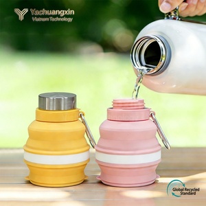 Silicone Foldable Water Bottle Green 1L Compact Portable For <b>Camping</b> <b>Hiking</b> Outdoor Use - Product Image 2