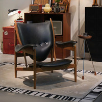 Chaise de salle à manger ergonomique en bois massif Master Chief avec dossier pour salon, balcon, petite maison - Design moderne et décontracté