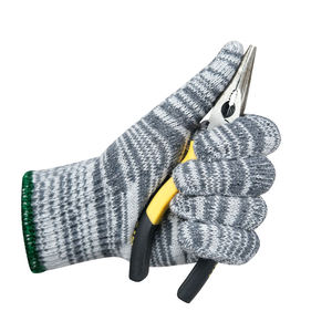 Guantes de seguridad CVC Salt Pepper Yarn, calibre 7, resistentes, sin costuras, con puño elástico, para manipulación general y trabajos de construcción. - Product Image 2