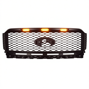 Grille avant LED style Ford F150 Raptor, matériau ABS noir, fixation par vis, pour modèle 2021, accessoire extérieur - Product Image 1