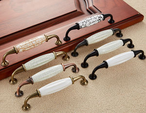 أثاث خزانة خزفية عتيقة فاخرة ، أثاث خزانة خزفية من الزنك ، مقابض خزف - Product Image 5