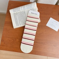 Chaussettes pour femmes à jambe droite, longueur cheville, rayées été et printemps, légères et fraîches, style fin en coton