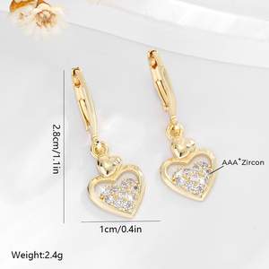 2025โรงงานขายส่งจี้หัวใจ14K ทองแดงฝังเพทายชุบทองสวมใส่ประจำวันเครื่องประดับทองเหลือง - Product Image 4